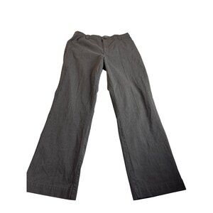 Lee Comfort Waistband Gray Pinstripe Wide Leg Womens Pants Size 16 Medium